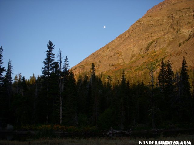 Morning Moon over Glacier National Park