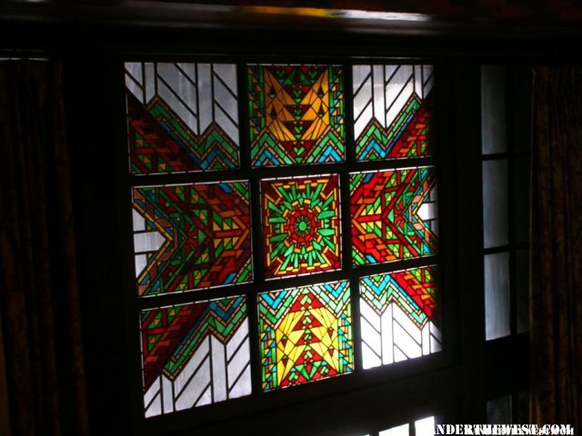 Stained glass windows in the Ahwahnee Hotel