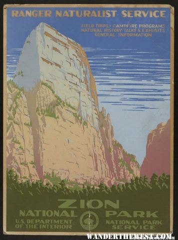 Zion National Park - Work Projects Administration Poster 1938