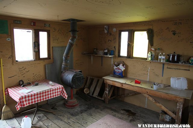 Inside of the cabin at Soldier Meadows