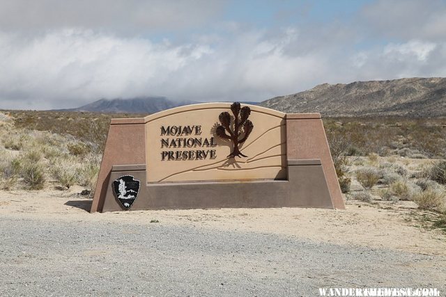Entering Mojave National Preserve