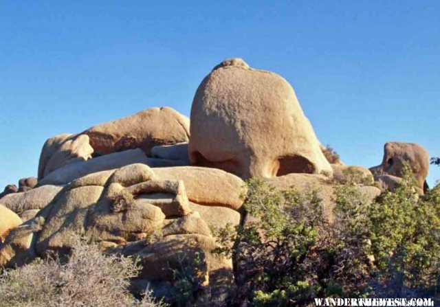 Can you see the skull peeking over the boulder?