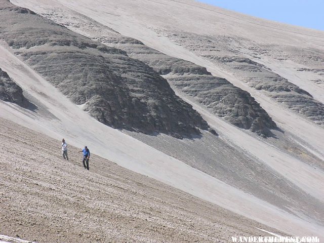 Hikers on the way to Novarupta on Baked Mountain