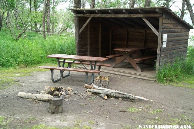 Three cooking shelters are available at Brooks Camp Campground