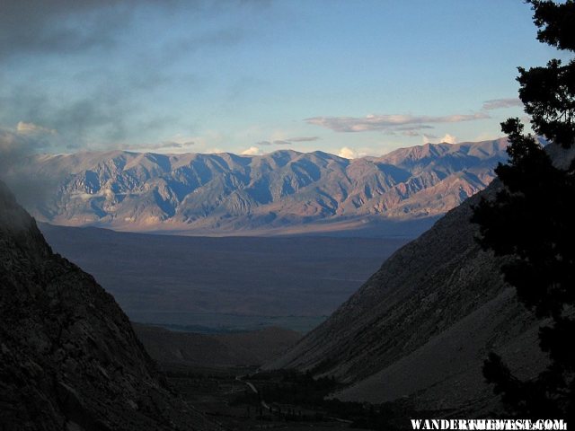 View of Owens Valley and the White Mountains from the Sierras