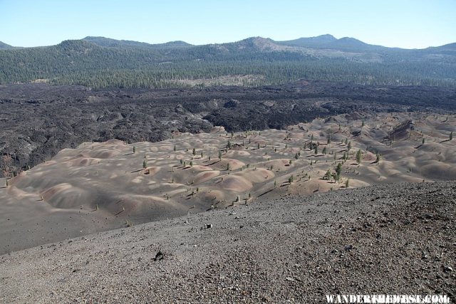 View of the Fantastic Lava Beds and Painted Dunes from the top of the Cinder Cone