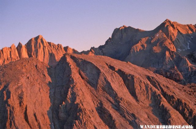 Mt Whitney (left) at Sunrise