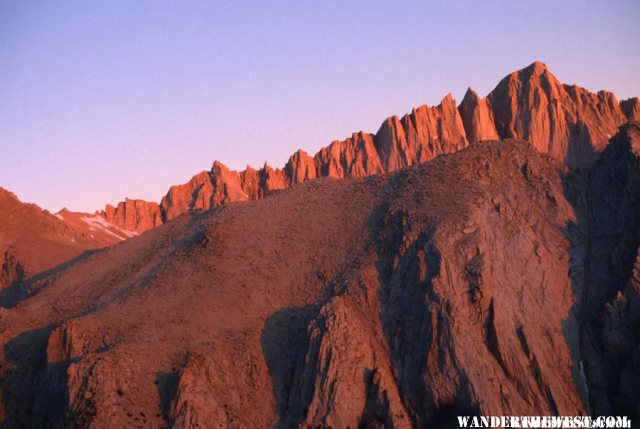 Trail Crest (left) and Mt Whitney at Sunrise