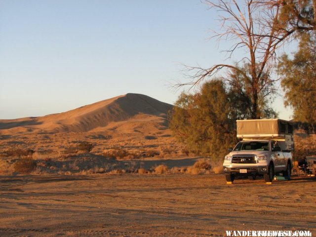 Boondocking near the Kelso Dunes.