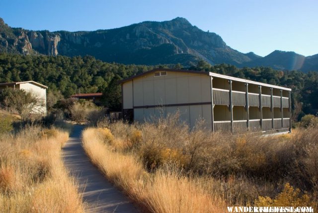 Emory Peak behind Chisos Mountain Lodge