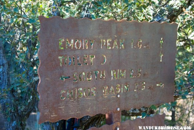 Sign on Emory Peak Trail
