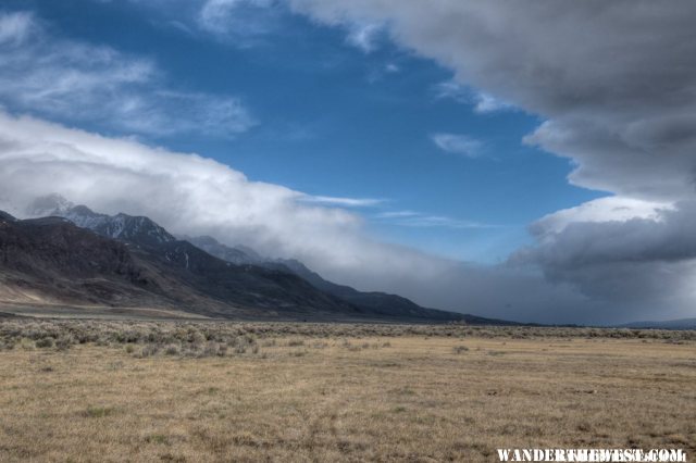 View NW Towards Steens Mt from west-edge of Alvord (camp spot)