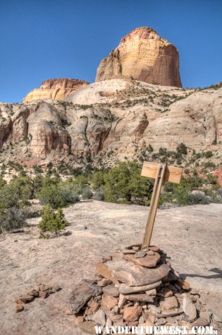 Golden Throne and "End of Trail" sign