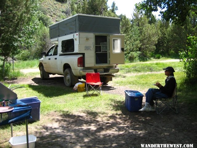 ATC camper kept the evening mosquitos at bay.