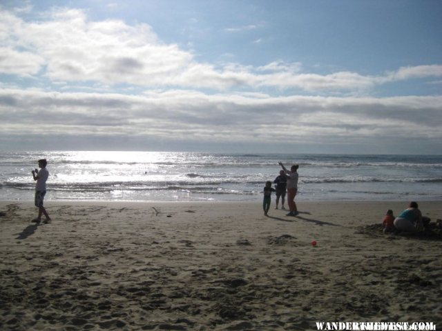 Playing on the beach