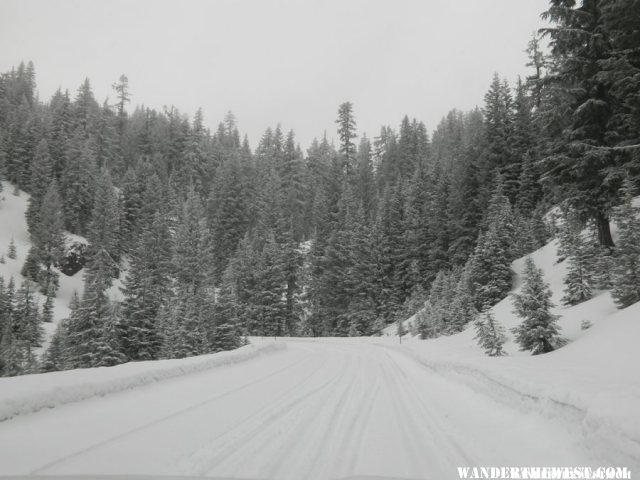 Driving to Crater Lake.