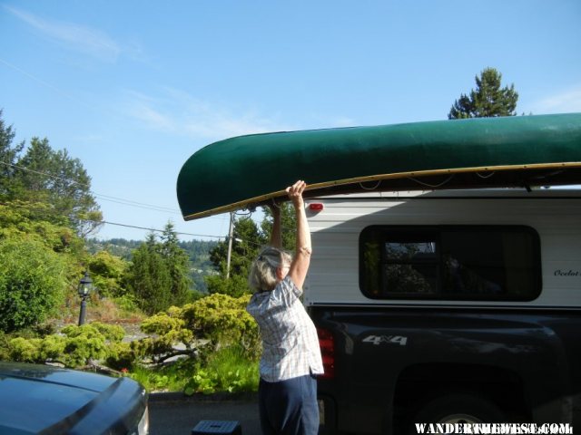 Placing Canoe on Rear Rack