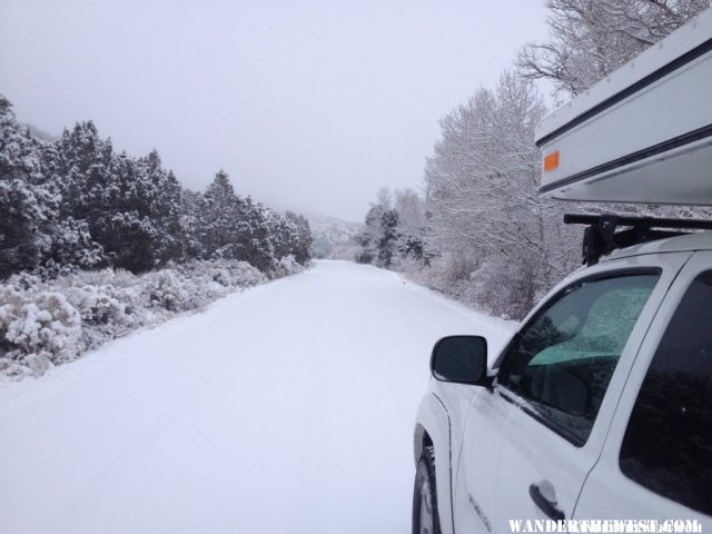 Wheeler Peak Drive near Lower Lehman campground in winter