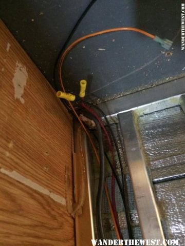 close up of wiring in corner