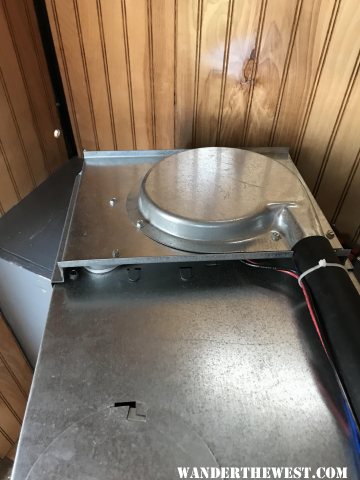 Side of furnace with blower fan access