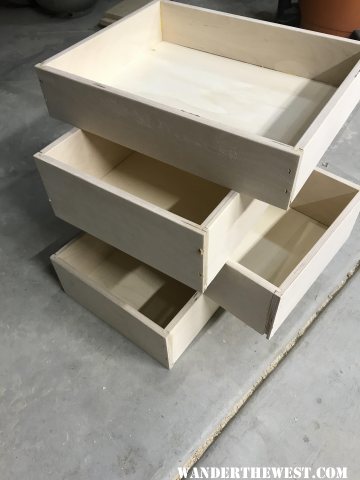 Completed drawer boxes