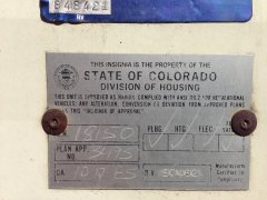 State of Colorado Tag on 1985 Keystone Camper