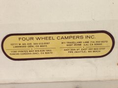 Tag on 1985 Keystone Camper