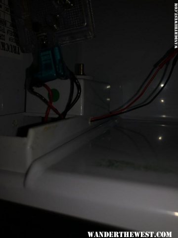 Lousy pic of the wiring coming out of the inside light cover
