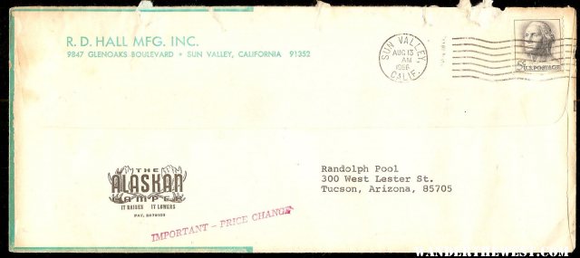 1966 front of mailing envelope