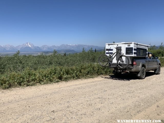 Camper with Tetons