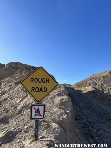 anza rough road sign