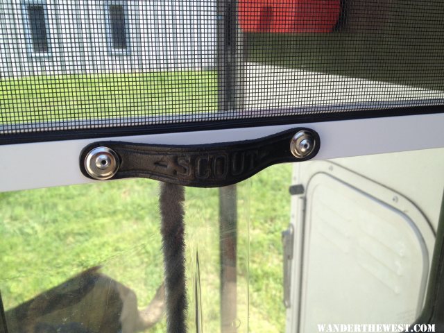 interior grab handle for the screen door