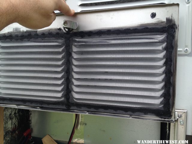 screen on lower fridge vent