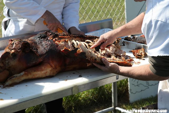 Carving the pig